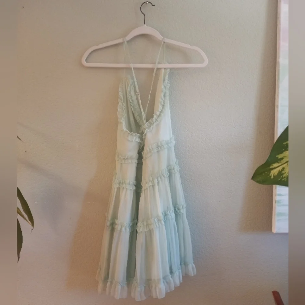Windsor Ruffled Tiered Sweetheart Neckline Boho Garden Girl Pastel Mint Sundress